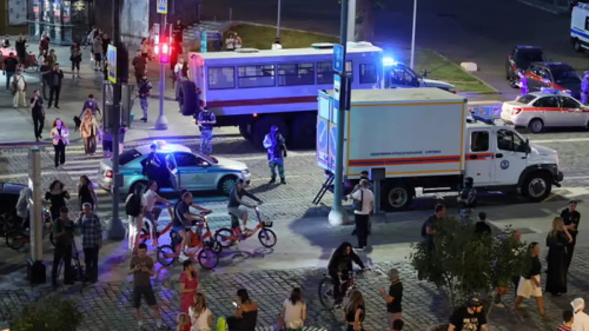 The scene in central Moscow after the blast. (The Guardian)