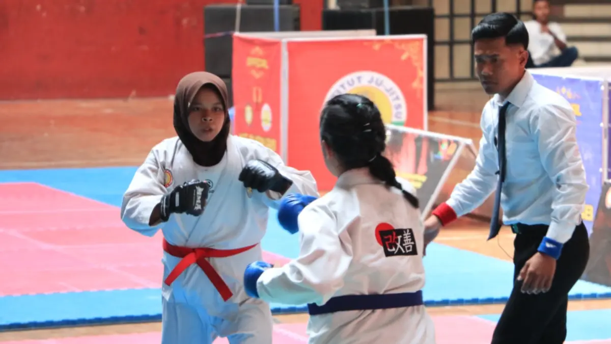 ANDALAN: Jujitsu menjadi salah satu cabang olahraga andalan Ponorogo dalam perburuan medali pada ajang Porprov Jatim. SUGENG DWI N/RADAR PONOROGO