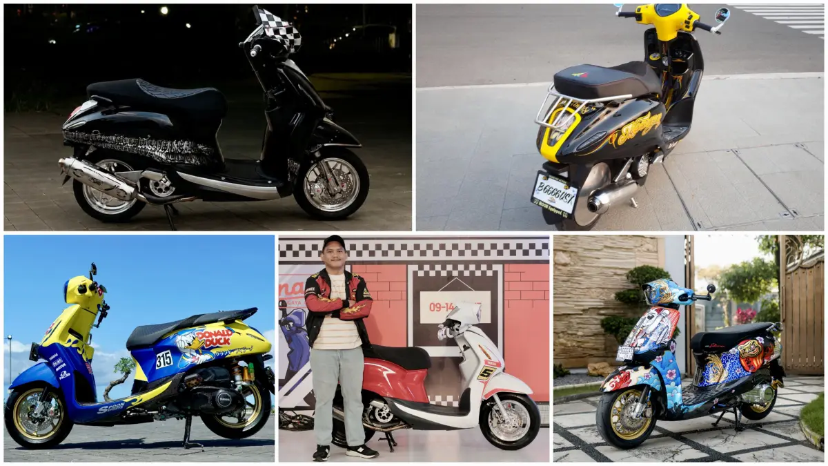Lima modifikasi Yamaha Grand Filano Hybrid menyabet Best of The Best Classy Modifest.