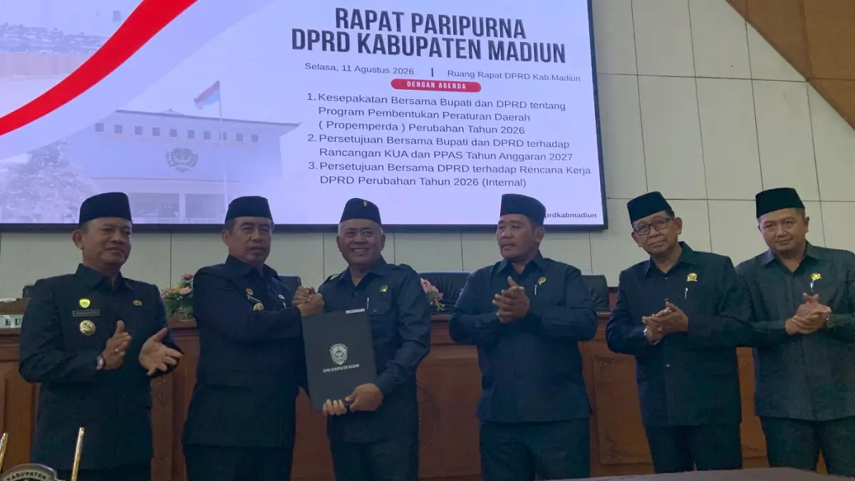 DPRD Kabupaten Madiun menyepakati perubahan Propemperda 2026 dan KUA-PPAS 2027 dengan proyeksi belanja Rp2,021 triliun.
