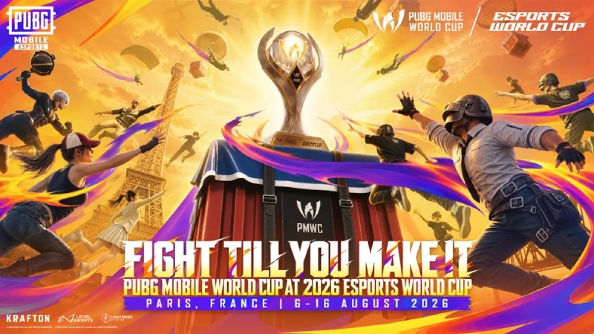 Poster PUBG Mobile world cup di 2026 esports world cup, Paris, Prancis (PUBGM)