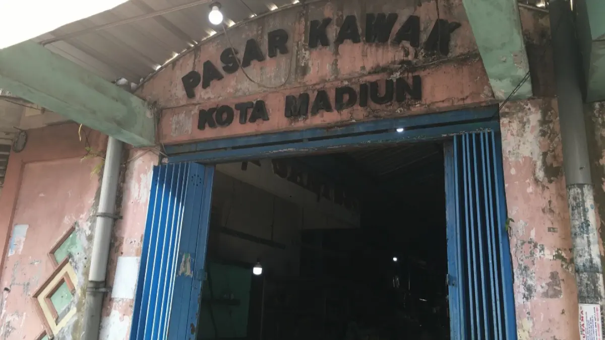 Pintu masuk pasar kawak madiun (Doc, Auliya/Tim Content Writer Radar Madiun)