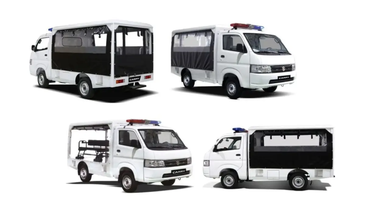 Tampilan mobil patroli polisi di Filipina yang menggunakan Suzuki Carry.