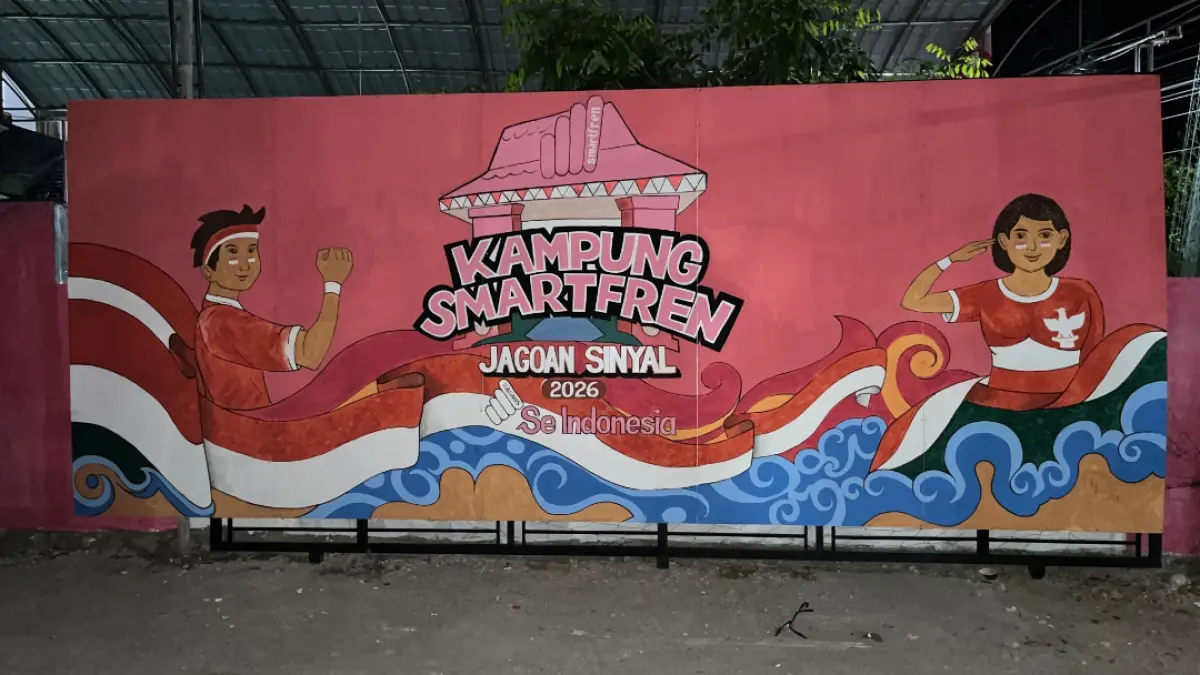 Mural Kampung Smartfren Jagoan Sinyal 2026 menjadi bagian dari kemeriahan peringatan HUT ke-81 RI. 
