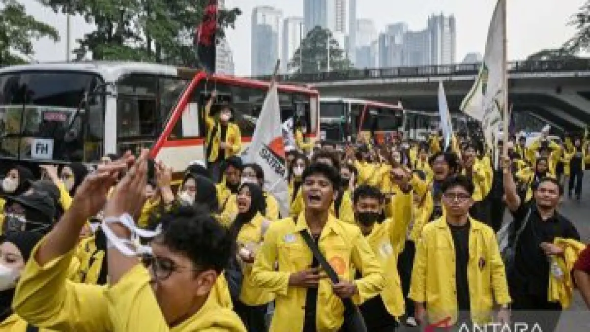 Ilustrasi demo mahasiswa. (Antara)