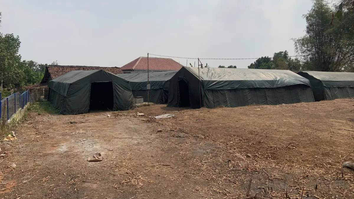 MARKAS SEMENTARA: Bangunan eks UPT RSBL Kediri Asrama Caruban di Desa Kaliabu, Kecamatan Mejayan, disiapkan menjadi tempat sementara personel Yonif TP sebelum markas permanen rampung.