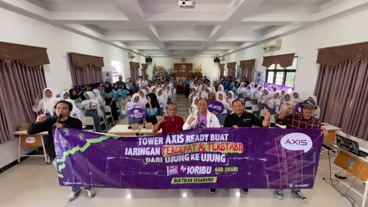 AXIS School Fest 2026 singgah di SMKN 1 Badegan, membekali siswa dengan jurnalistik, public speaking, dan literasi digital.