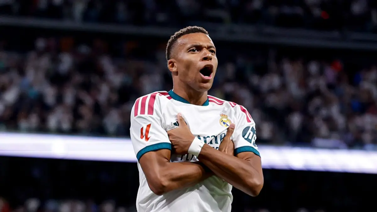 Kylian Mbappe hattrick dini hari tadi. (IG Real Madrid)