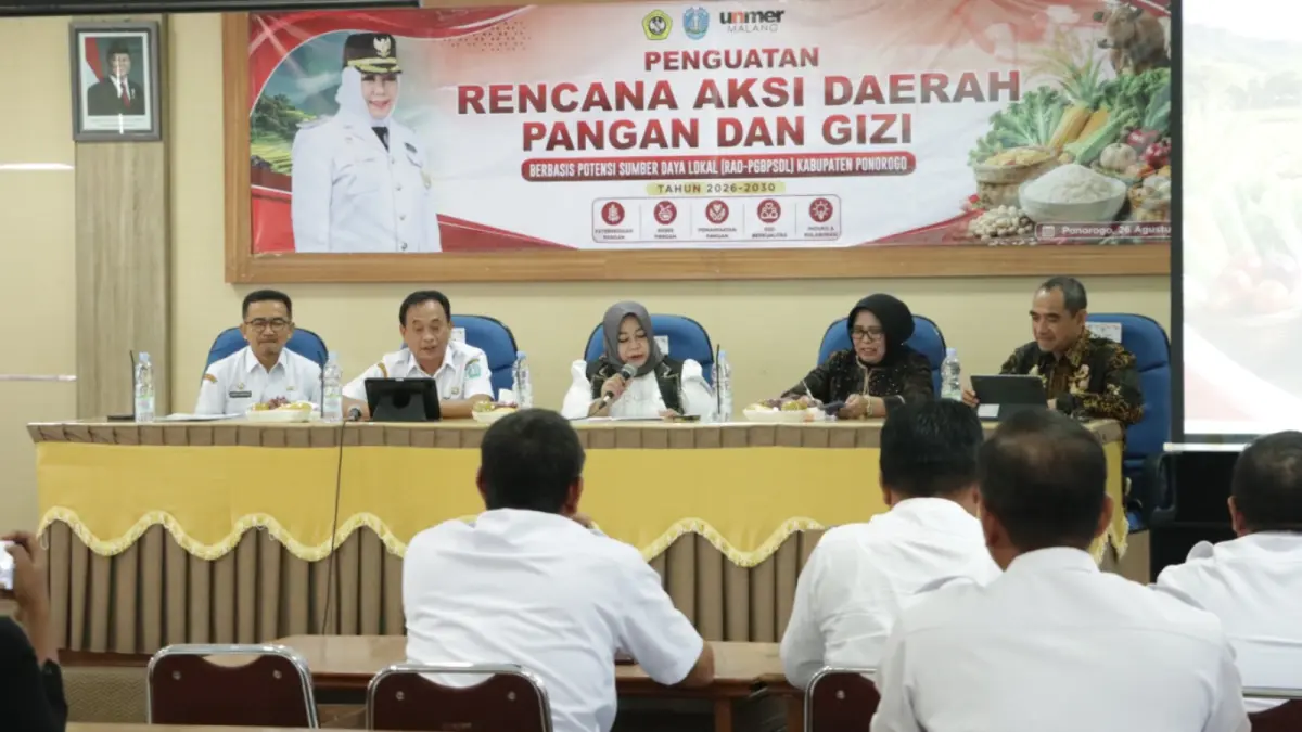 PEMETAAN: Pemkab Ponorogo menggelar rapat bersama seluruh OPD untuk mengintegrasikan program penanganan kemiskinan, stunting, ketahanan pangan, dan pengembangan potensi lokal.