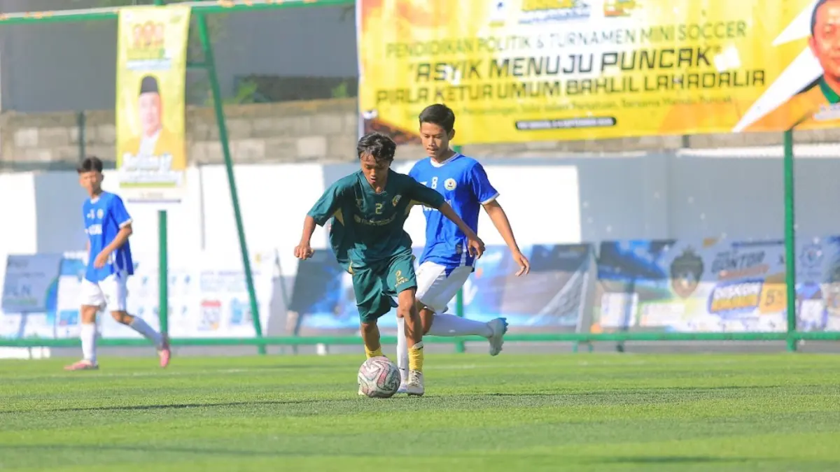 Gol tunggal Dafa membawa MAN 2 Kota Madiun menang 1-0 atas MAN 2 Ponorogo dan merebut tiket final Bahlil Mini Soccer Zona Madiun Raya. (BAGAS BIMANTARA/RADAR MADIUN)