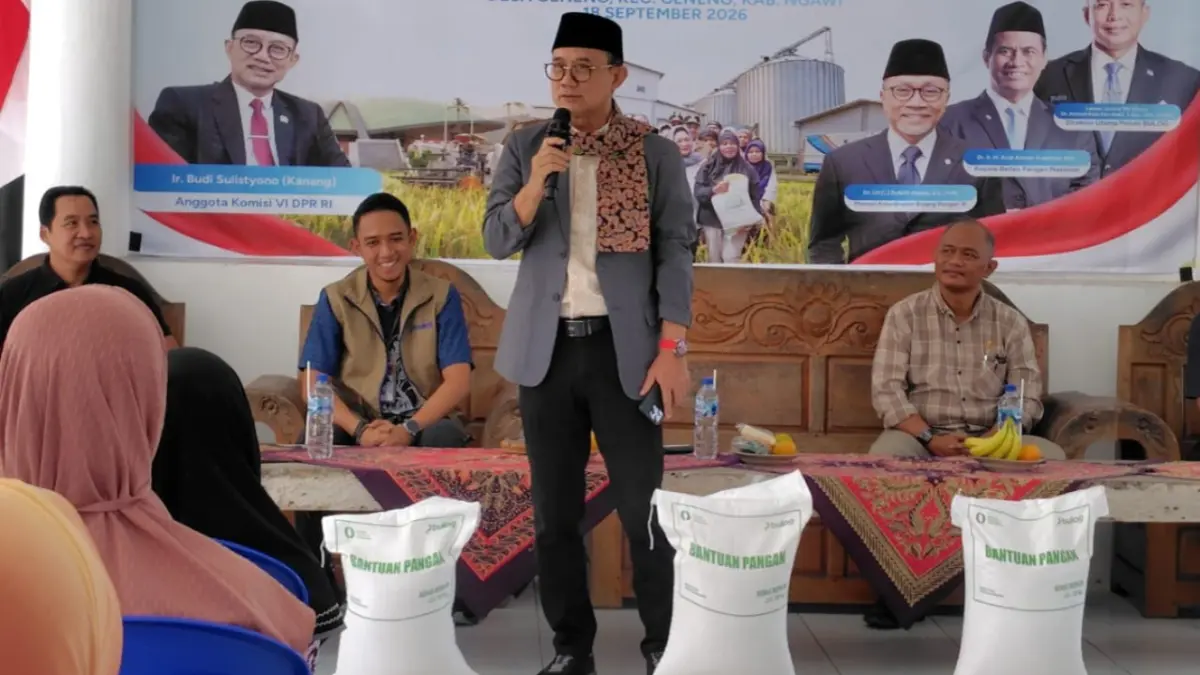 DUKUNG KOPERASI: Anggota DPR RI Budi Sulistyono Kanang mendorong penguatan peran Bulog dalam mendukung operasional Koperasi Desa Merah Putih dan penyerapan hasil panen petani.