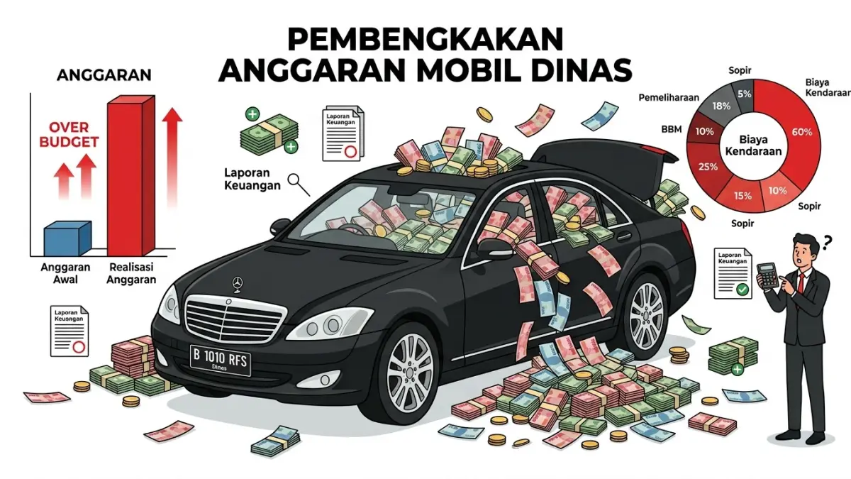 Alokasi anggaran pengadaan kendaraan dinas pada P-APBD 2026 mengalami kenaikan. ILUSTRASI FOTO
