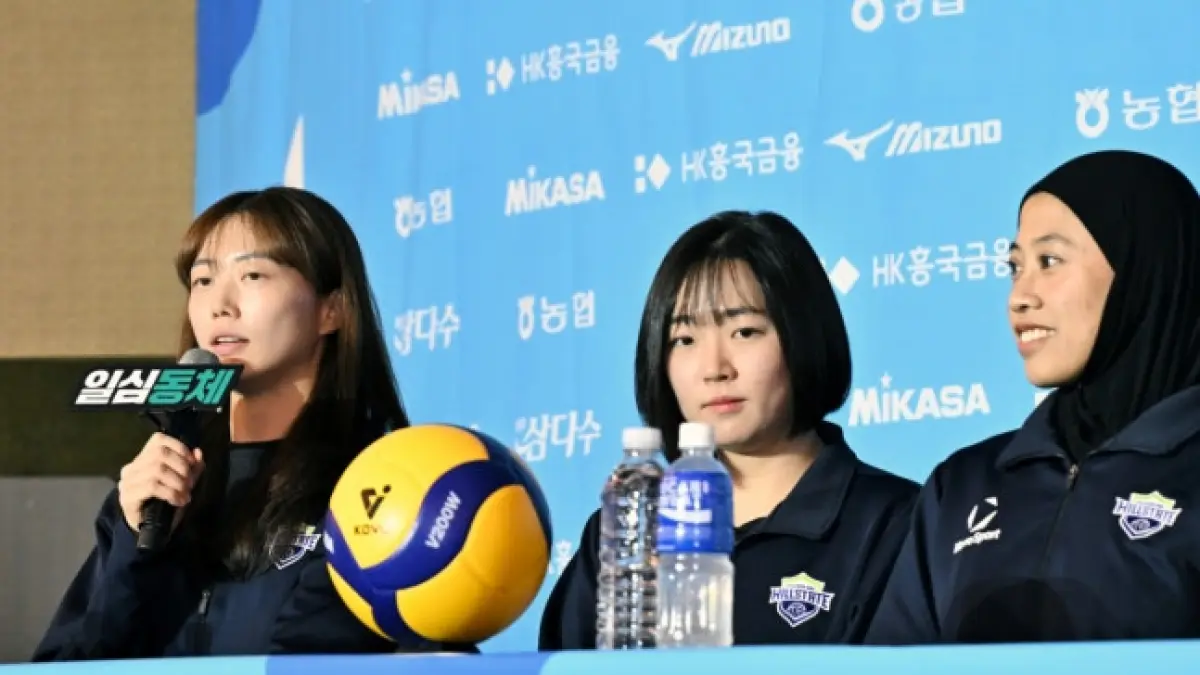 Kim Da In dan Megawati saat Media Day. (KOVO)