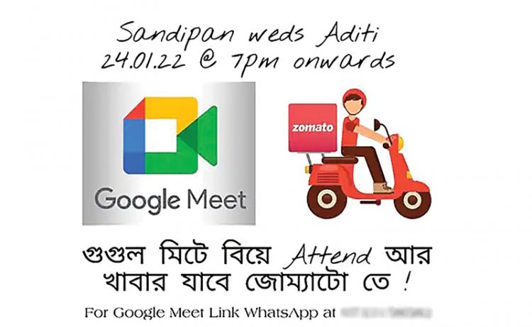 Undangan menghadiri pernikahan via Google Meet.