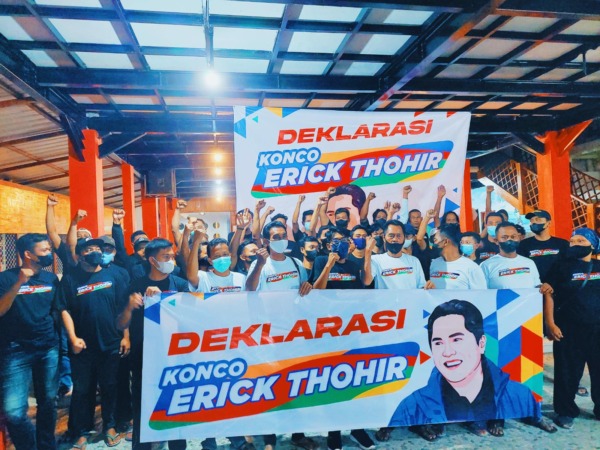 Dukungan kepada Erick Thohir untuk macung sebagai capres 2024 datang dari Konco Erick Thohir, Jatim. (ISTIMEWA)