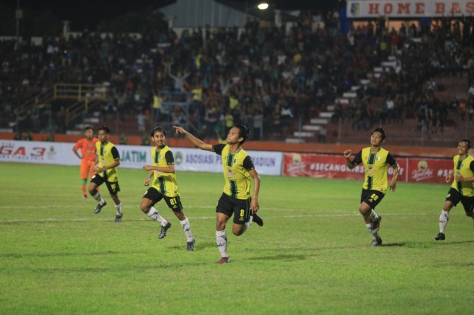 PRIDE: PSM Madiun ketika mengikuti Liga 3 Jatim pada musim 2019 lalu. (DOK RADAR MADIUN)
