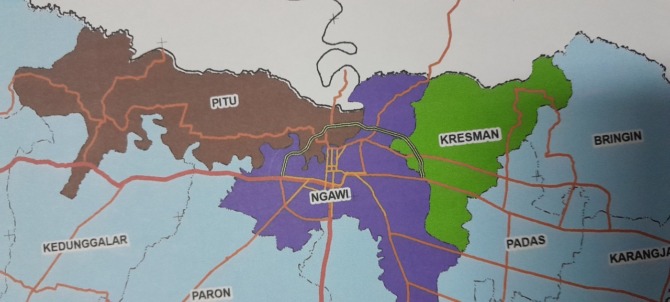 PETA RING ROAD UTARA: Kehadiran jalan lingkar utara yang melewati Pos Banyakan nantinya diyakini memicu pertumbuhan ekonomi. (DOKUMEN JAWA POS RADAR NGAWI)