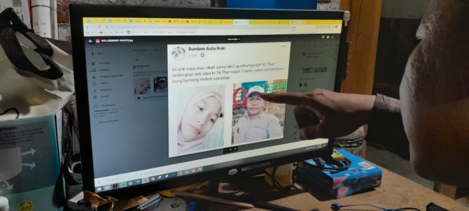 VIRAL: Unggahan sebuah akun tentang pernikahan anaknya dengan seorang kepala dusun menjadi perbincangan di dunia maya. (ASEP SYAEFUL BACHRI/JAWA POS RADAR NGAWI)