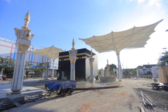 INFRASTRUKTUR: Anggaran sektor infrastruktur kawasan Sumber Umis akan segera terserap seiring akan selesainya proyek ini. (BAGAS BIMANTARA/JAWA POS RADAR MADIUN)