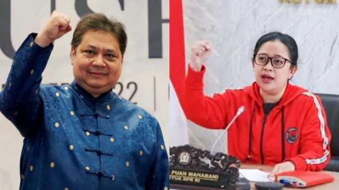 Airlangga Hartarto dan Puan Maharani