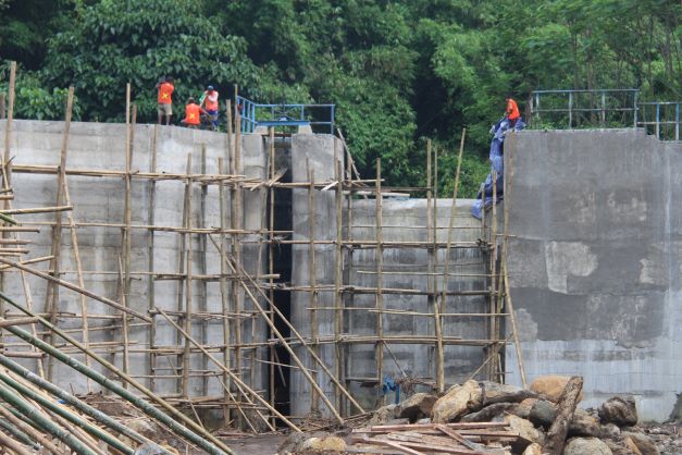 UTANG PROGRES: Capaian pengerjaan rehabilitasi Embung Hargosari masih minus 87 persen.