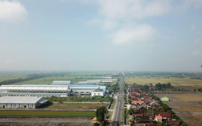 TIDAK SEMUA BISA: Salah satu kawasan lahan sawah pangan di Kabupaten Madiun yang beralih fungsi jadi bangunan. (ILUSTRASI/R. BAGUS RAHADI/JAWA POS RADAR CARUBAN)