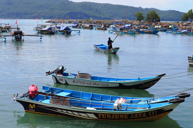 BERLABUH: Pelabuhan Perikanan Pantai (PPP) Tamperan menjadi pusat bongkar muat nelayan Pacitan hingga luar daerah. (SUGENG DWI N./JAWA POS RADAR PACITAN)