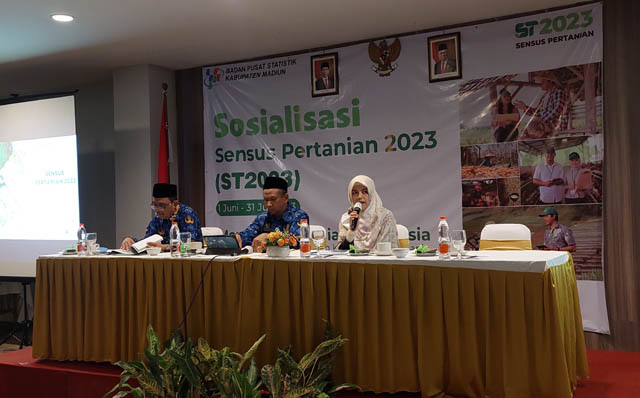 SIAP: BPS menyosialisasikan ST 23 kepada jajaran Pemkab Madiun dan perwakilan kelompok tani, Rabu (17/5). (DIAN RAHAYU/JAWA POS RADAR CARUBAN)