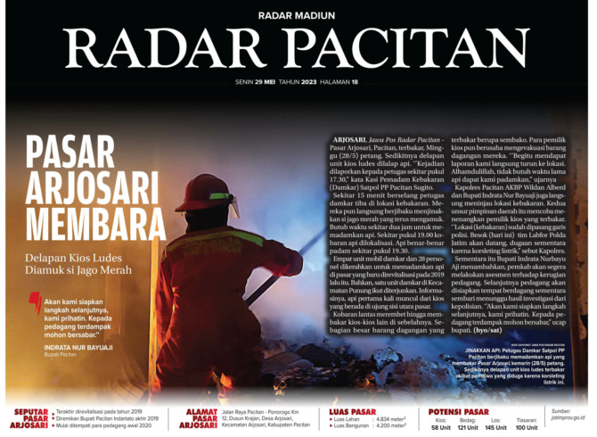 Halaman Radar Pacitan edisi 29 Mei 2023. (DOKUMEN JAWA POS RADAR MADIUN)
