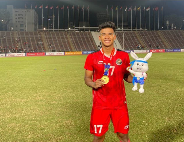 SUPERSUB: Irfan Jauhari menyumbang satu gol atas kemenangan 5-2 Indonesia lawan Thailand dalam laga final sepak bola putra SEA Games 2023. (INSTAGRAM IRFAN JAUHARI)