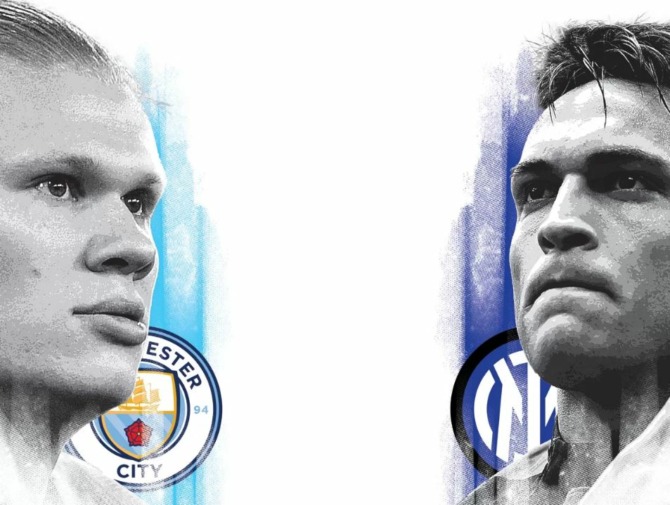 Erling Haaland (Man City)-Lautaro Martinez (Inter Milan) (JAWAPOS.COM)