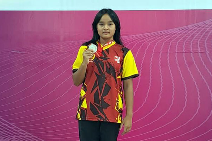 Patrice Eugenia Fauzi mendapatkan medali emas nomor 100 meter gaya bebas pada ajang Festival Akuatik Indonesia di Jakarta, 10 -18 Juni 2023.