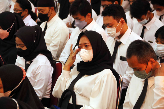 Suasana pengangkatan Guru PPPK di Malang. Masih banyak GTT di SD dan SMP negeri Kota Malang.