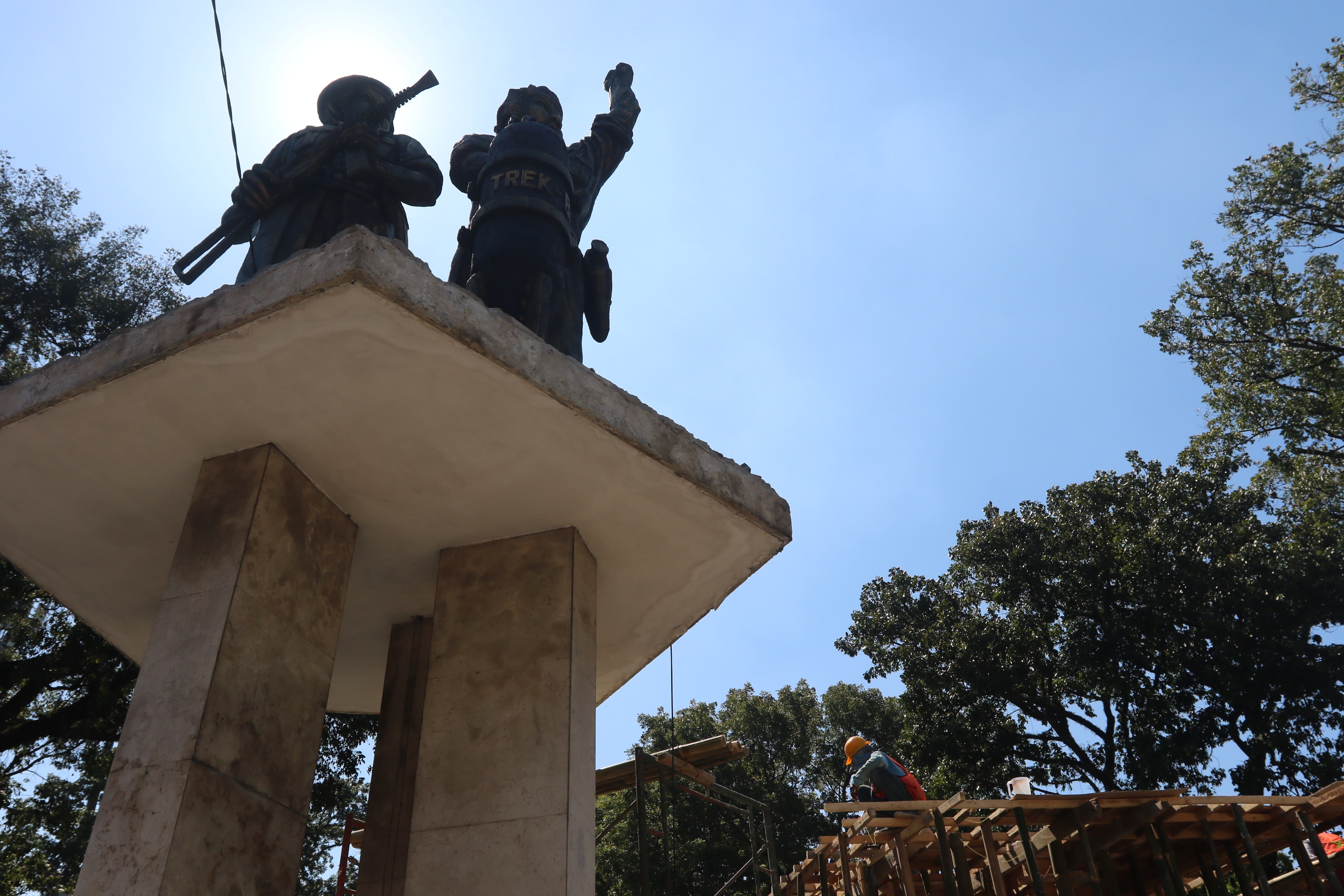 REVITALISASI: Monumen Tentara Genie Pelajar (TGP) di Jalan Tangkuban Perahu, Kelurahan Kauman, Kecamatan Klojen akan digeser.