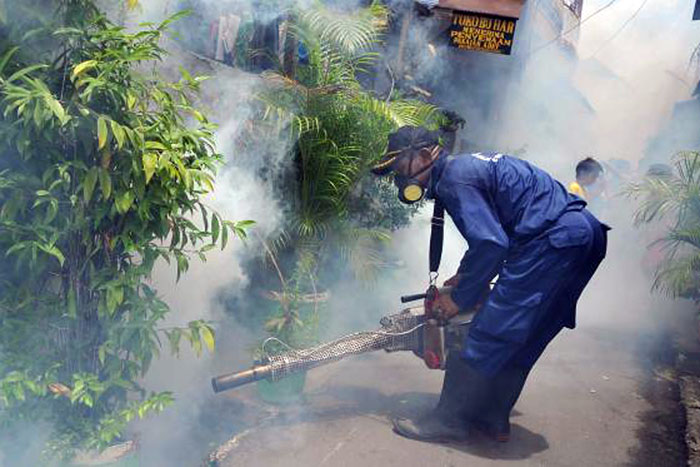 Fogging di wilayah Kota Malang untuk menangkal Demam Berdarah Dengue (DBD)