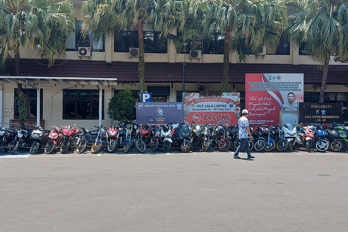 Motor sitaan razia balap liar Polresta Malang Kota