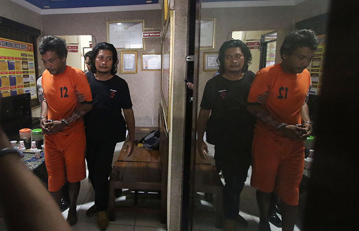 Ari Wijayanto, pelaku siram air keras pada mantan istri, digelandang reserse Polres Malang