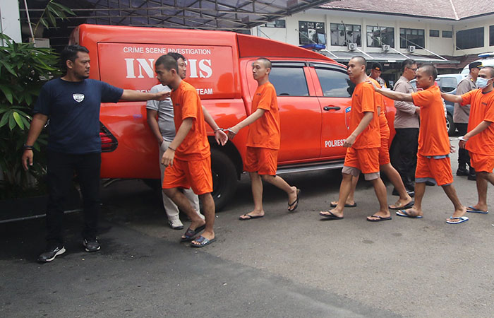 Rilis akhir tahun Polresta Malang Kota, kemarin. Polisi juga merilis data razia motor balap liar yang capai 1.195 kendaraan