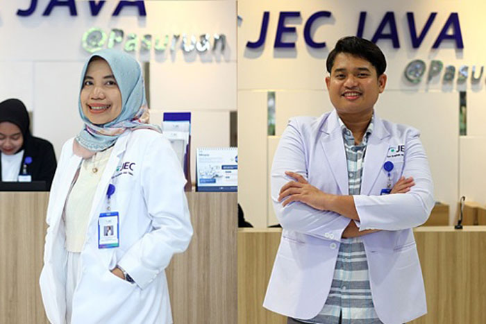 Direktur PT SPMH / JEC JAVA @ Pasuruan, dr. Lely Retno W., Sp.M(K) - Kepala Klinik Utama Mata JEC JAVA @ Pasuruan dr Eka Bayu P. Warnerin, SpM