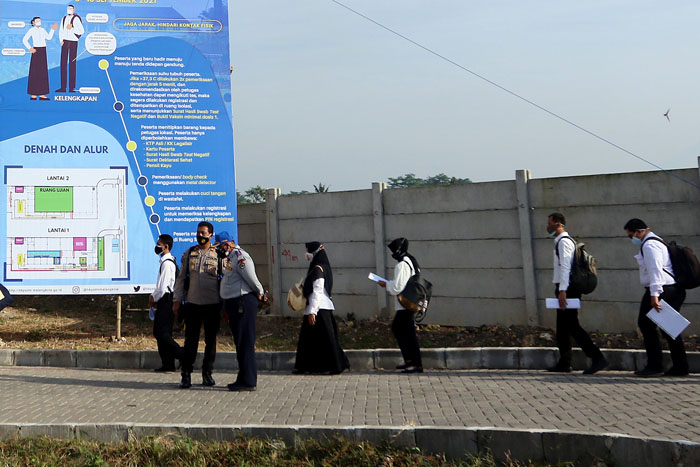 Tes CPNS di Islamic Center Malang beberapa waktu lalu. Tahun 2024 ini, Pemkot Malang mengusulkan 3.799 formasi