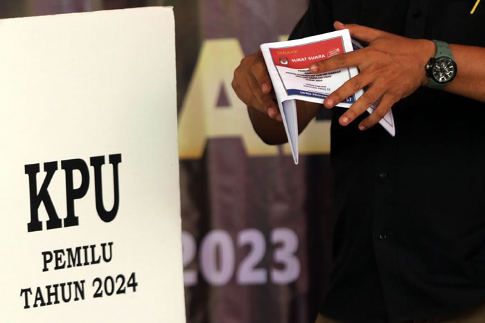 Simulasi coblosan Pemilu 2024 yang dilaksanakan KPU Kabupaten Malang