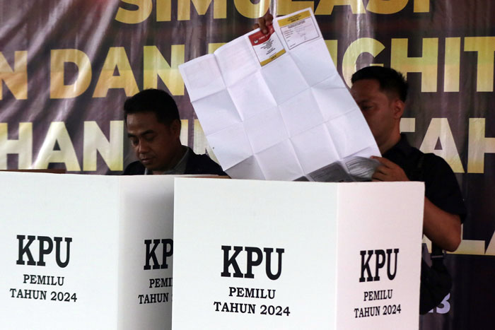 Simulasi Pemilu 2024 yang diselenggarakan oleh KPU Kabupaten Malang beberapa waktu lalu.