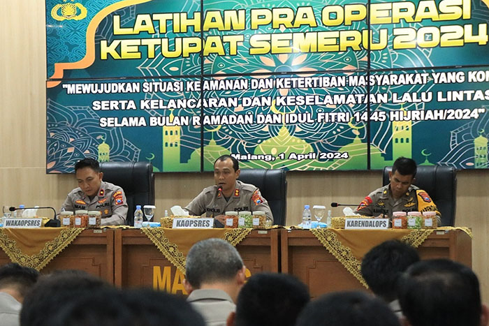 Kapolres Malang AKBP Putu Kholis dalam persiapan mengamankan Lebaran 2024 di Malang