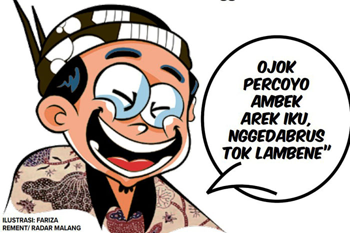 Kata nggedabrus dipakai Arek Malang untuk mewakili kata kamu bohong