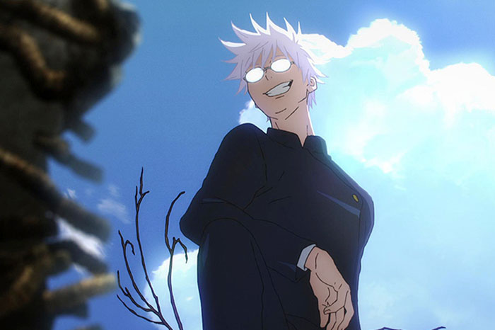 Gojo Satoru yang digambarkan sebagai sosok santai dan karismatik dalam Jujutsu Kaisen