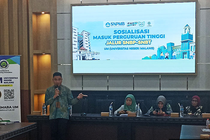 UM saat sosialisasi masuk SNBP dan SNBT 2024. Setelah pendaftaran ditutup, daftar prodi ramai dan sepi peminat dirilis