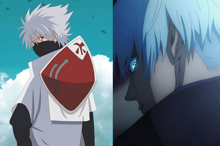 Kakashi Hatake dari seri Naruto dan Gojo Satoru dari seri Jujutsu Kaisen