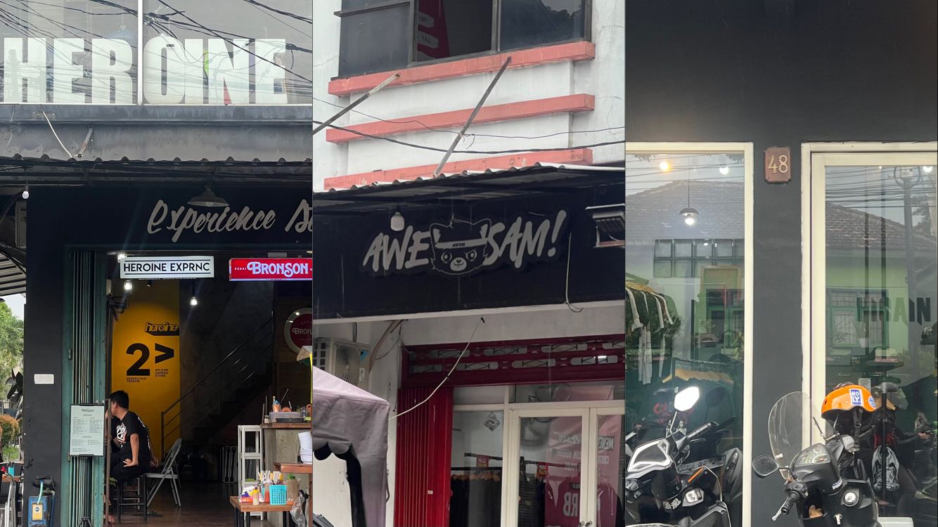 Tiga toko baju yang masih eksis di Kota Malang. (Muhammad Farrel)