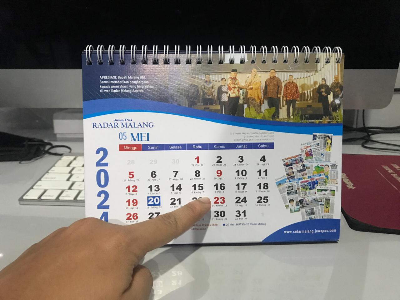 Tanggal merah pada Mei 2024. (Aditya Novrian/Radar Malang)