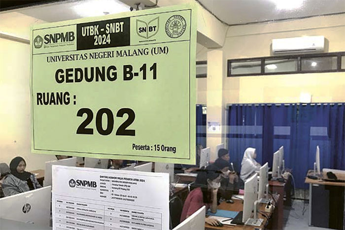 Pantauan suasana UTBK SNBT 2024 di Universitas Negeri Malang, kemarin (30/4)